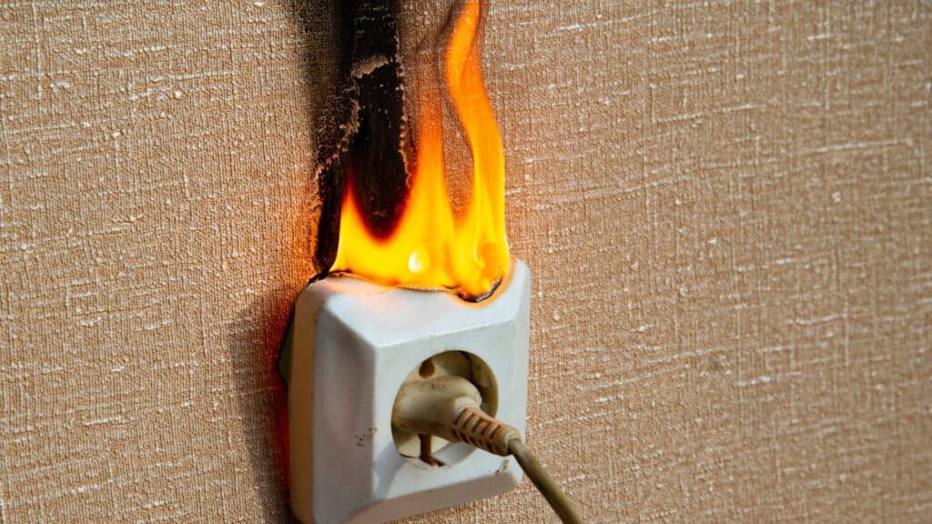 Brandschade door stopcontact. Moet beoordeelt worden door brandschade-expert. Secuur Schade Expert.